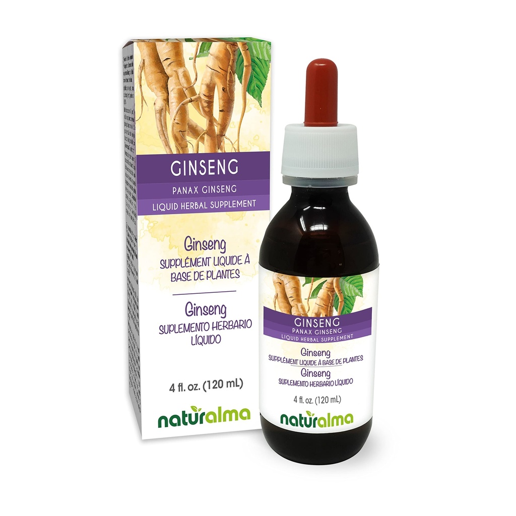 Doğalma BTC (Panax Ginseng) Kök Alkol Özgür Tincture - 4 fl oz Sıvı Ekstraksiyon - Herbal Supplement - Vegan