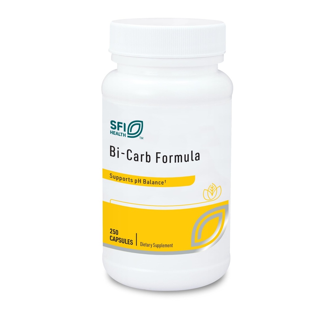 SFI Health Sodyum Bikarbonat & Pyum Bikarbonat Supplement - Key Bileşenler Sağlıklı pH (Acid/Base) Denge - Gastrointestinal Destek - Bi-Carb Formula (250 Capsules)
