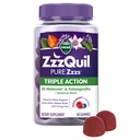 ZzzQuil PURE Zzzs Triple Action, Melatonin Gummies, Melatonin 6 mg, 3X Melatonin, Ashwagandha ile Uyku Yardımı, Calm Mood, Antioxy Action, Sleep Aids for Yetişkinler, 60 Sleep Gummies