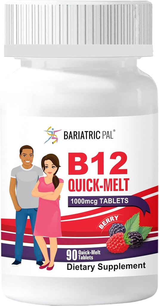 BariatricPal 1000 Live B12 Sugar-Free Quick Melts (90 Kont) - Berry