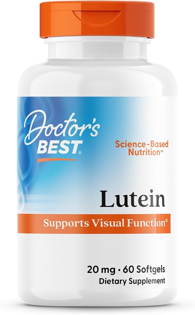 Doctor's Best Lutein with Gluten Free, Vision Support, 60 Softgels