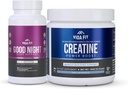 Good Night Natural Sleep Aid (60 Capsules) & Micronized Tinatine Monohidrat Toz (150g) Sche – Natural Sleep Support with Melatonin, Ashwagandha & L-Theanine, Plus Pure Vegan Tinatine