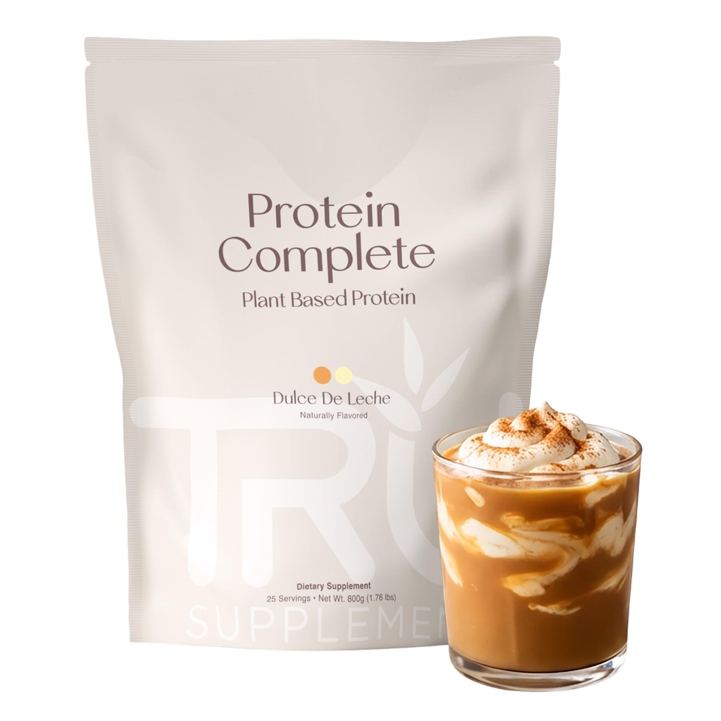 TRU Supplements Plant bazlı Protein Toz, BCAA, EAA, 20g Vegan Brown Rice & Pea Protein, 100 Calories, 27 Vitamin, Yapay Flavors 25 Hizmetler 25 Hizmetler (Dulce De Leche)