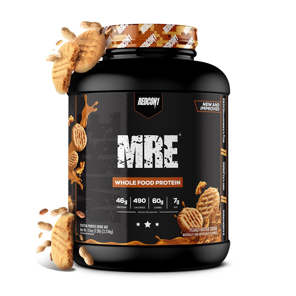 REDCON1 MRE proteini Toz, Peanut Butter Cookie - Meal modifikasyon proteini PCT Oil & Whole Foods - Proteinler ile Kas Kurtarmaya Yardımı (25 Hizmet)