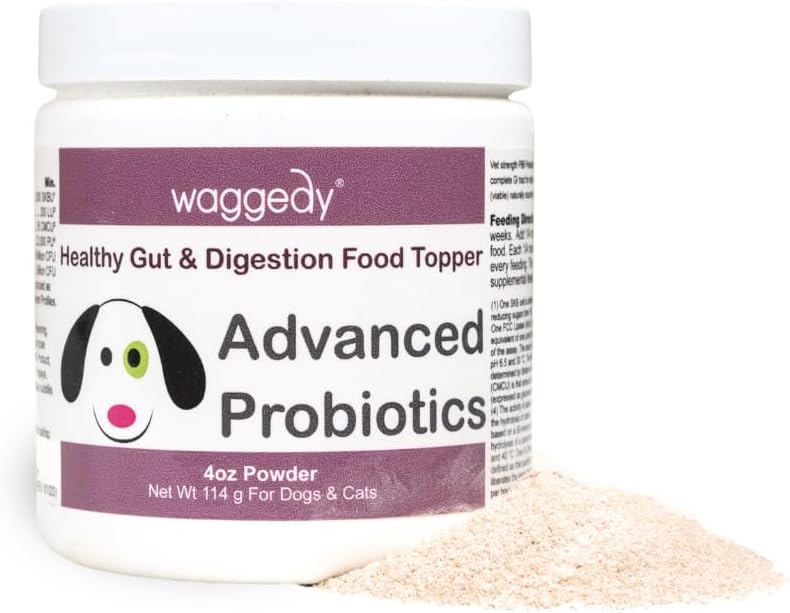 Gelişmiş Probiyotiks Gut & Digestion Food Topper - Digestive Enzymes w/Papaya - Probiyotik Toz - Dog Supplement Toz - Köpekler için 6 Haftalar (114g)