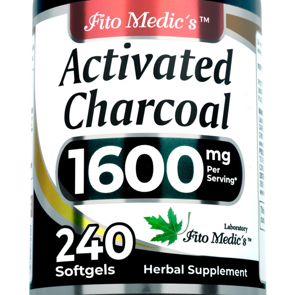 FITO MEDIC'S Lab | aktif Charcoal Pills| 1600 mg per Service | 240 Caps | Aktif Charcoal | Charcoal Capsules / Charcoal Pills| Ultra yüksek Aborpsiyon, .