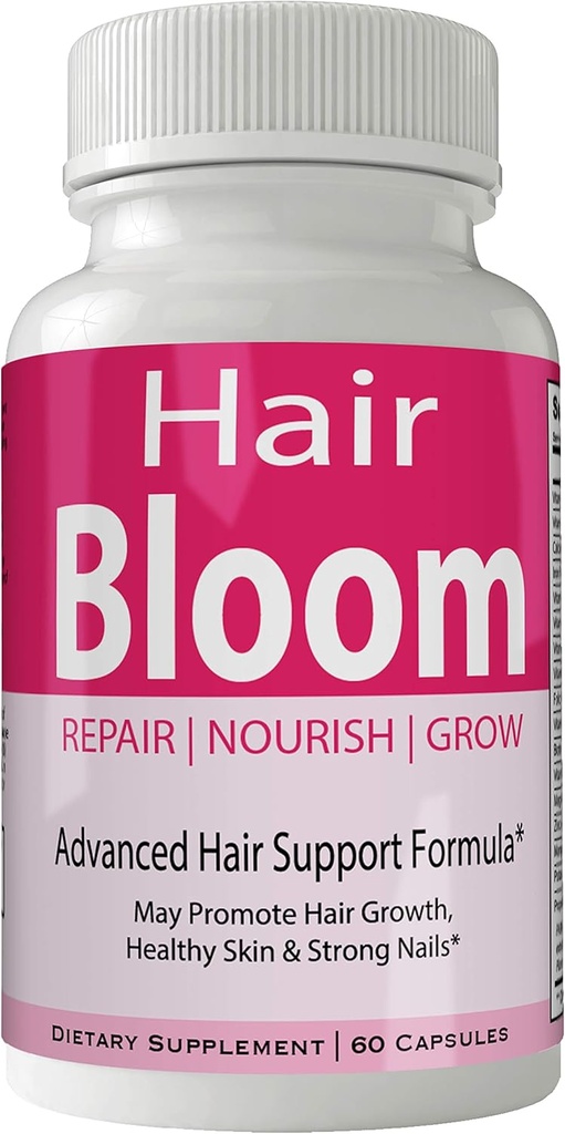 Saç Bloom Saç Büyüme Pills Skin ve Nails Tamam - Biotin ile Gelişmiş Benzersiz Saç Büyüme Vitaminleri ve Mineralleri - Gluten Free 60 Capsules