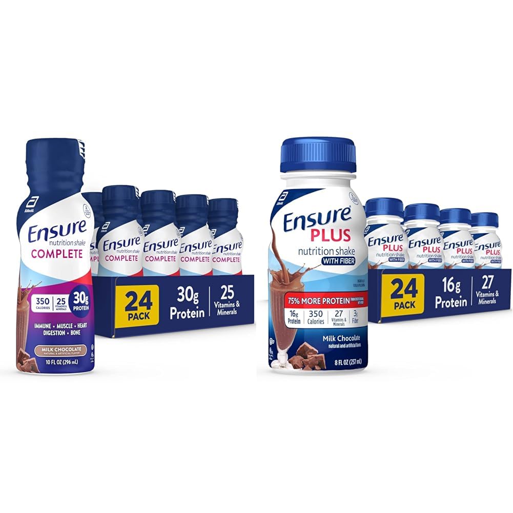 COMPLETE Beslenme Shake & Discover Plus Beslenme Shake with Fiber, 16 Grams of protein, Meal Change Liquid, Milk gluten, Chocolate ücretsiz, 8 Fl Oz (24 paketi)