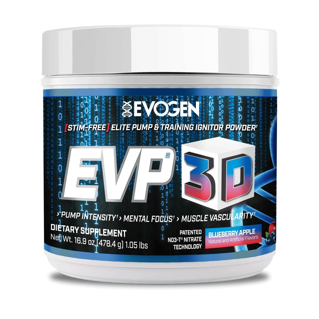 Evogen EVP 3D - Erkekler ve Kadınlar için Stim Free Pre Workout Toz | Sugar Free Non Stim Preworkout with Beta Alanine and Kretine for Energy & Pump | Blueberry Apple | 40 Servisler