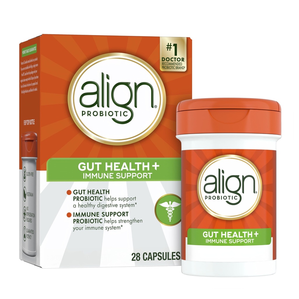 Align Probiyotik, Gut Health + Immune Support Probiyotik, Kadınlar ve Erkekler için Probiyotikler, Digestive Health ve Immune Health için Probiyotikler, #1 Doktor Önerilen Brand Capsule, 28 Capsules