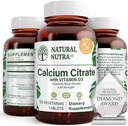 Doğal Nutra, D3 Vitamini ile Citrate, Bone Strength için Tamam, Kas Hareketleri ve Done Health, Boost Heart Health, Mekanik Yoğunluğu güçlendirin, Aktif Yaşlılar için ideal, 120 Tablet