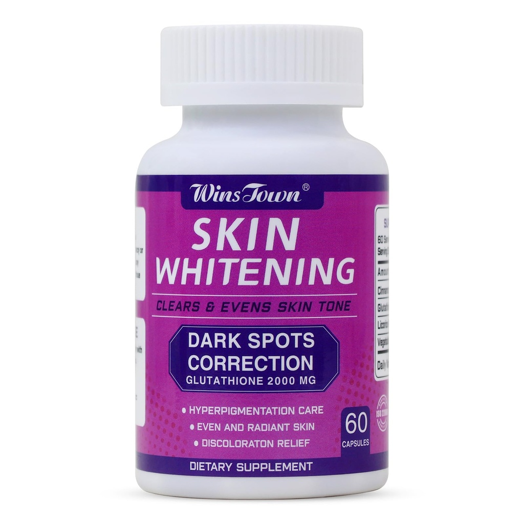 AIHIYO Skin Whitening Capsule, Clears & Evens Skin Tone, Dark Spots Düzeltme, 60 Kont
