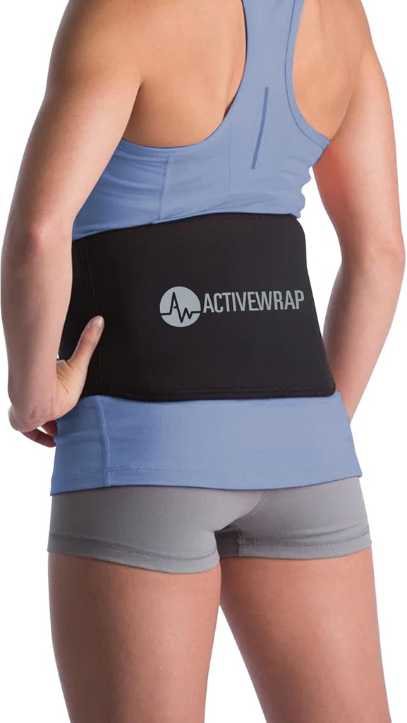 ActiveWrap - Back Ice Pack for Back Pain, Swelling, Splaw, Spasm, Stiffness and More, Reusable Ice Pack for Injuries with Essay, Use for Hot and Cold Therapy, Small/Medium
