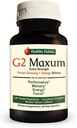 Sağlıklı Alışkanlıklar G2 Maxum Ekstra Güçlü Panax Reality Plus Ginkgo Biloba Enerji ve Bilişsel Fonksiyonlar 60 Veg Capsules'ı Şişede Güçlendirmek için Yaptı