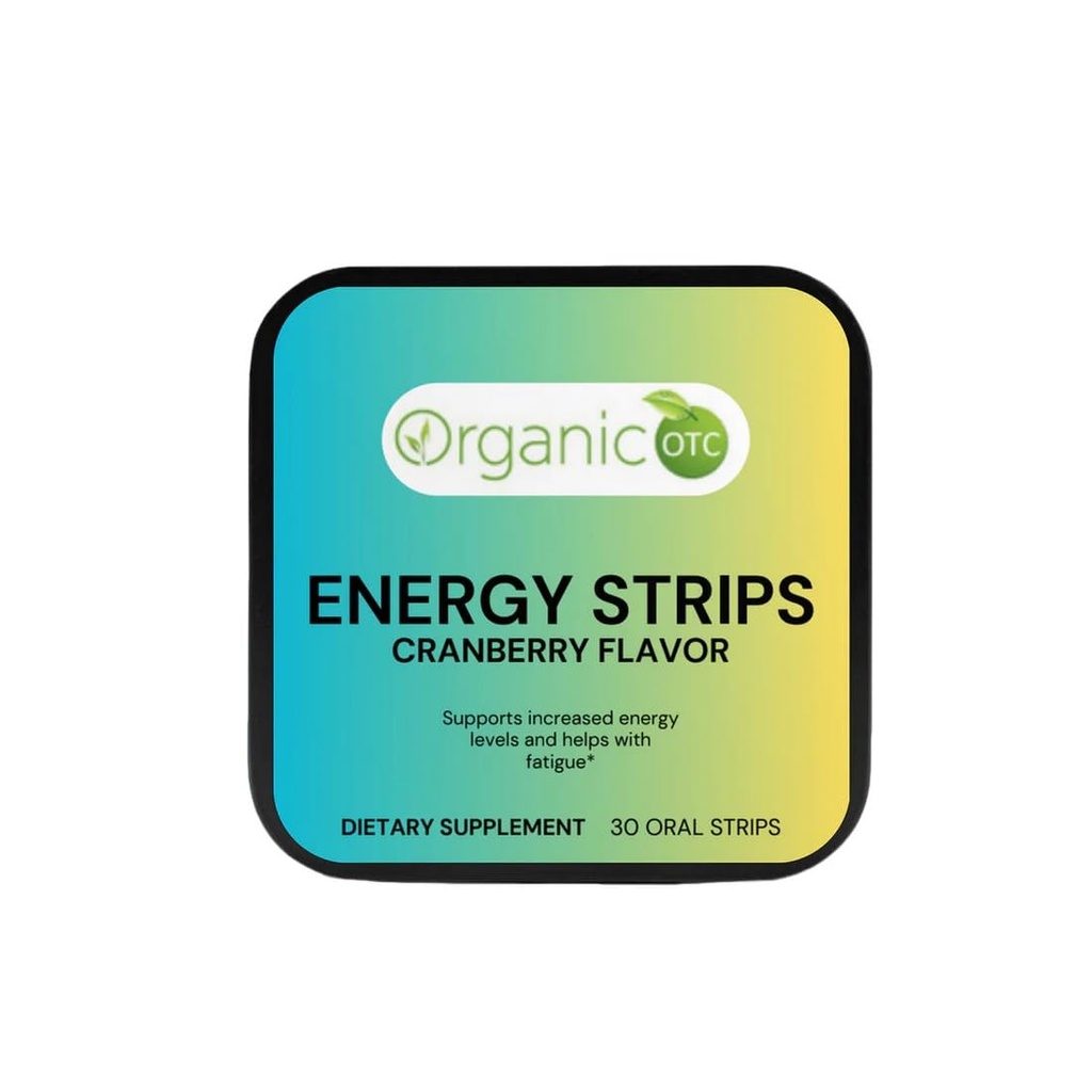 Energy Strips - Modern Günlük Enerji Geliştirme, Vitality ve Focus Destekler, Cranberry Flavor, Easy-to-Use, Dietary Supplement, 30 Oral Strips
