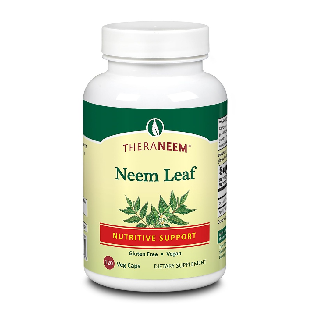 THERANEEM Neem Leaf Capsules - Antioksis ve More - Vegan, Gluten Free, 60 Day Garanti - 120 Hizmet, 120 VegCaps
