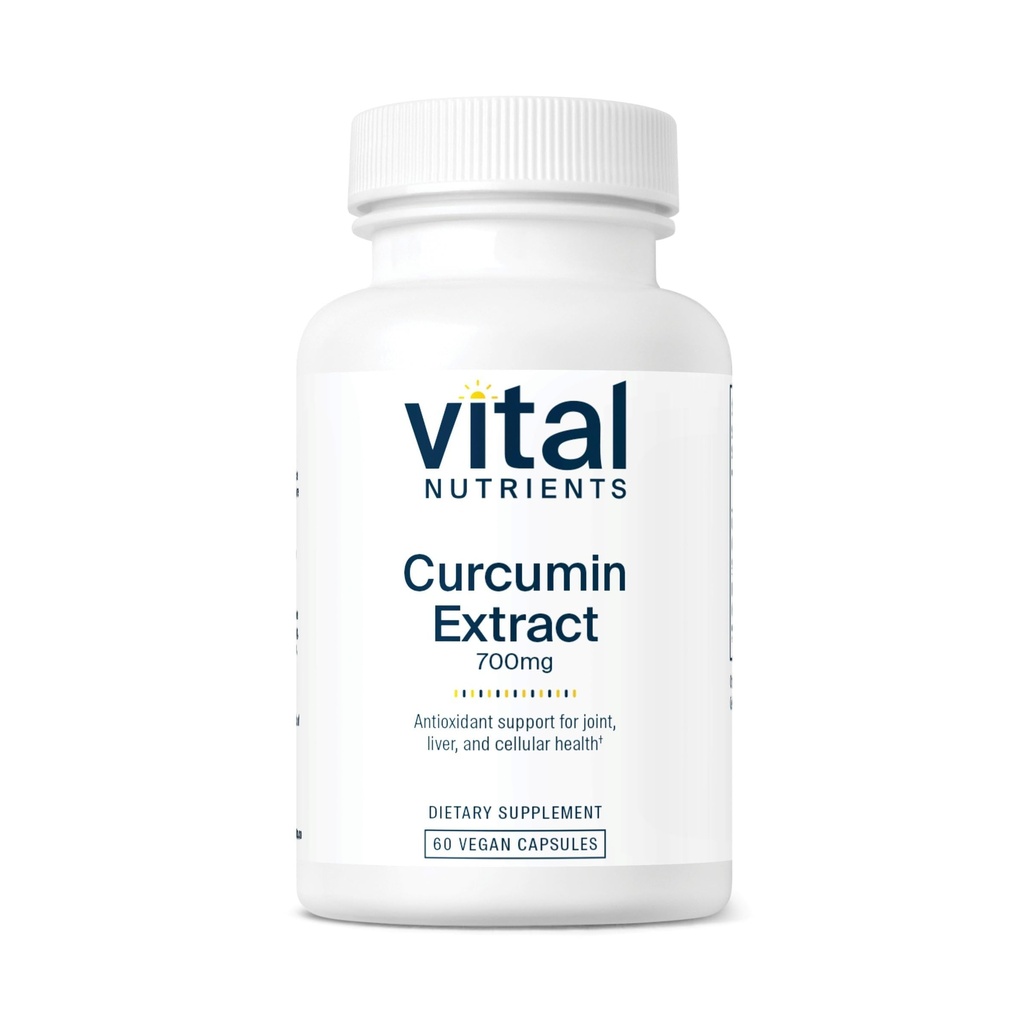 Vital Nutrients Curcumin Extract 700 mg | Vegan Curcumin Supplements with Black Pepper Extract | Antioxy Support for Common, Liver, and Cellular Health* | Gluten, Dairy, Soy Free | 60 Capsules