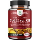 İzlandalı Vahşi Caught Cod Liver Oil Softgels - Fish Omega 3, EPA, DHA, D & A, 1000 mg Per Service - Burpless Capsules for Heart, Joint, Brain & Immune Support - 100 Count