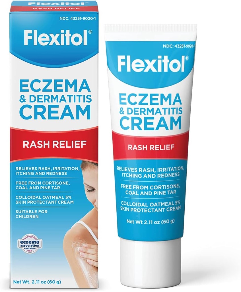 Flexitol Eczema & Dermatitis Cream – Steroid & Fragrance Hassas Için Ücretsiz, Irritated Skin with %5 Colloidal Oatmeal