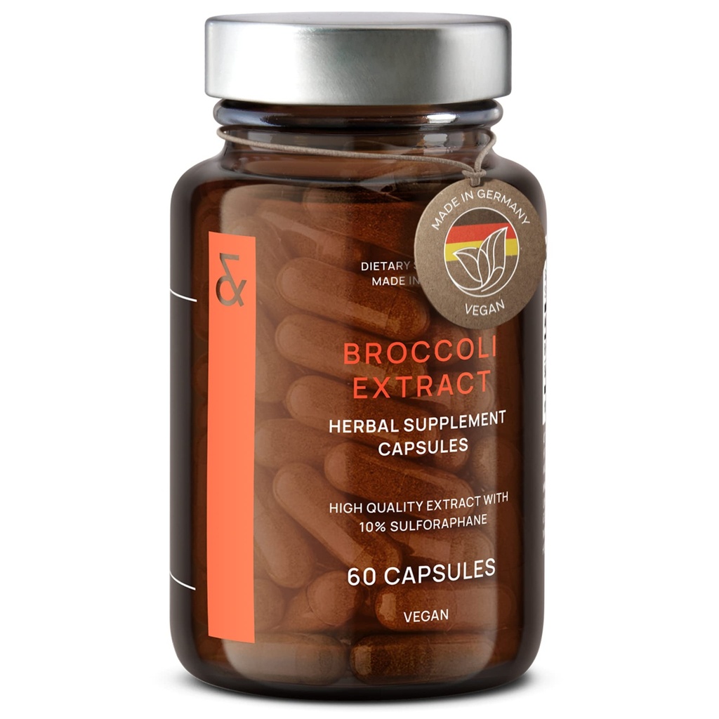 CLAV Bli Sprout Extract Capsules - Premium Sulforaphane Supplement with 100 mg Sulforaphane - Antioksi - 60 Broccoli Pills - Almanya'da Made in Germany