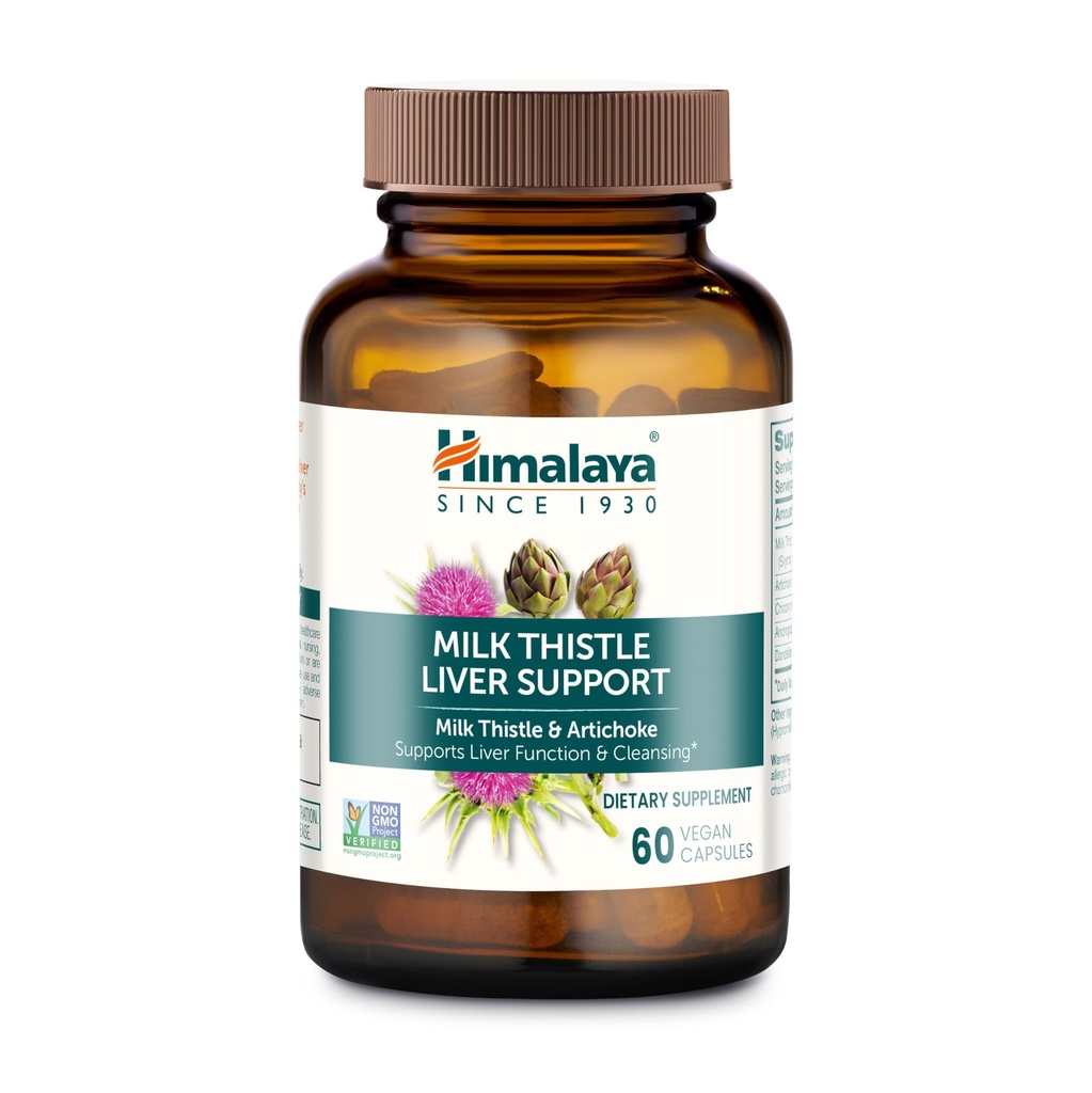 Himalaya Süt Butle Liver Support - Chicory, Andrographis, Dandelion ve Liver Cleanse, Detox ve Function - Vegan, Non-GMO, Gluten Free, 350 mg, 60 Capsules