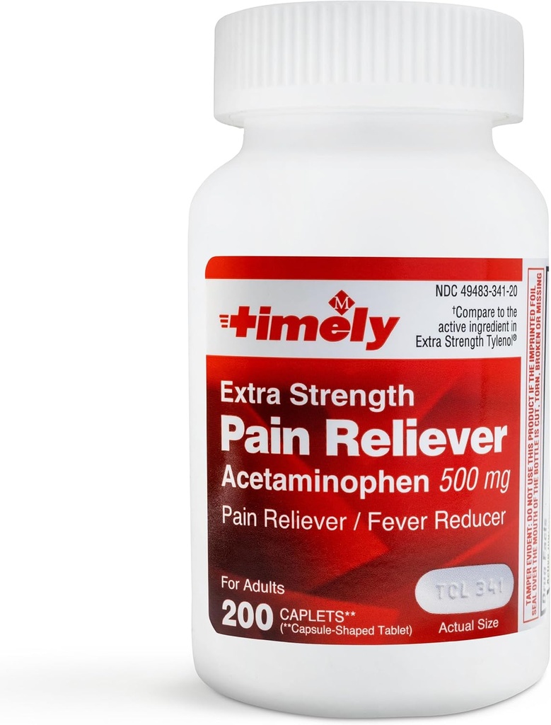 TIME-CAP LABS, INC. Zamanlı Acetaminophen 500 MG Tabletleri 200 Kont - Ekstra Güçlü Ağrı Yardımı - Menstrual Cramps, Ateş Tespiti, Arthritis'in Küçük Ağrısı