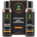 XIKEZAN Beard Wash & Beard Situationer Natural Softener Set w/Argan & Jojoba Oils Smooths & Supports Christmas Stocking Thingsers Father Day Armağan for Men He Dad Boyfriend Husband
