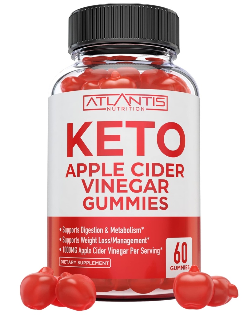 Kilo kaybı için Atlantis Beslenme Keşfetleri - Apple Cider Vinegar Gummies Gelişmiş Kilo Kaybını Desteklemek için formüle edildi, Digestion, Detox & Cleansing, 1000MG ACV Per Servisi ile Made with 1000MG