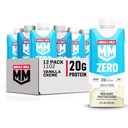 Muscle Milk Zero protein Shake, Vanilla Crème, 11 Fl Oz Mirror, 12 Pack, 20g Protein, Zero Sugar, 100 Calories,dis, Vitamins A, C & D, 4g Fiber, Energating Snack, Ambalaj Vary,12 Kont (kıy)