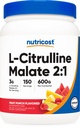 Nutricost L-Citrulline Malate 2:1 (600g) Meyve Zehiri - İşout Desteği, Kas Performansı, Nitrik Çimento ATM - Fitness Supplement Toz, 75 Hizmet