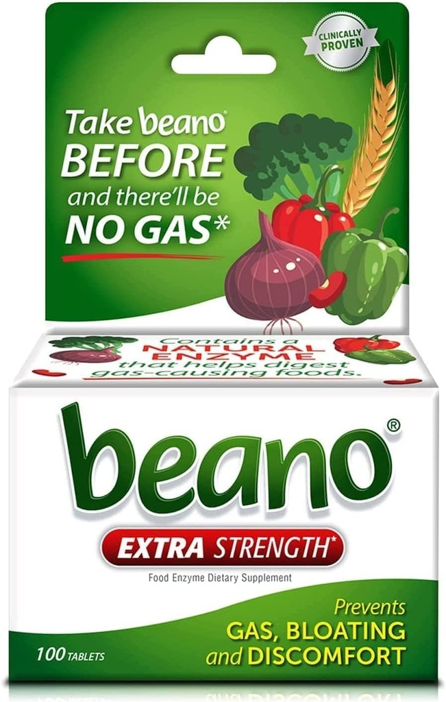 Beano Food Enzyme Diyetary Supplement Tabletleri, Beano tarafından 100 Tablet