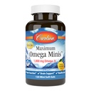 Carlson - maksimum Omega Minis, 1000 mg Omega-3s, Kalp Fonksiyonlar, Beyin Destek ve Sağlıklı Ağlama, Limon, 120 Mini Softgels