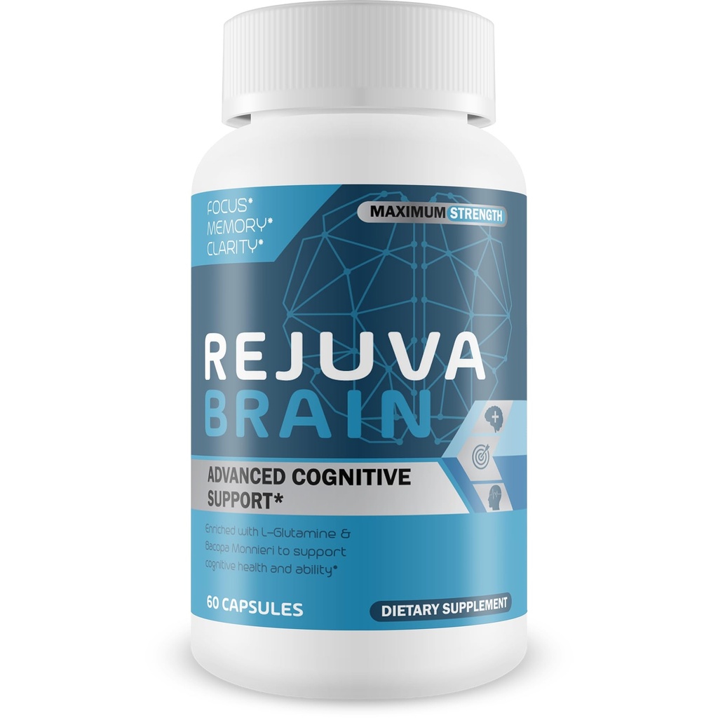Rejuva Brain- Advanced Cognitive Support- Enriched w/L-Glutamine & Bacopa Monnieri Bilişsel Sağlık ve Beceriyi Desteklemek için Bilişsel Sağlık ve Yetenekli Monnieri