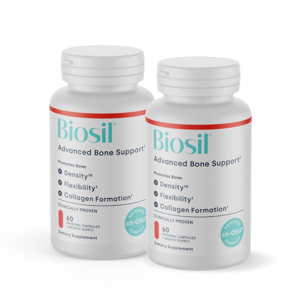 Biosil Bone Collagenizer Ultra - 60 Veggie Capsules, 2 Paket - Patentli ch-OSA Kompleksi + Choline, Inositol, MK7 & Vitamin B12 - GMO Free - 60-Day Supply