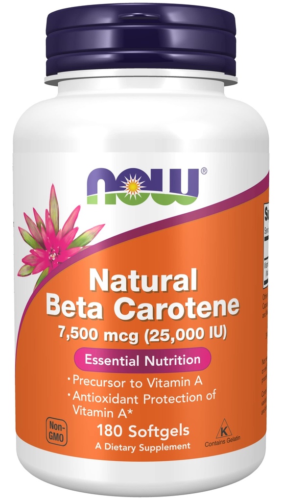 Şimdi Gıdalar Tamamlıyor, Doğal Beta Carotene5.000 IU, Essential Beslenme, 180 Softgels