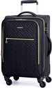 BAGSMART Carry On Luggage 20 Inch,Softside Expandable Suitcase with Spinner Wheels, Luggage 22x14x9 Airline Approved Rolling Lightweight Suitcases for Women Men, Compact Carry-On (Black)
