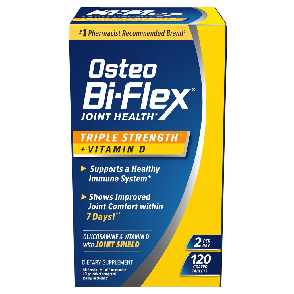 Osteo Bi-Flex Triple Strength with Vitamin D Glucosamine Chondroitin Ortak Sağlık Supplement, Kaplamalar, Red, 120 Kont