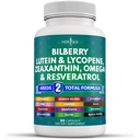 NEW AGE Eye Health Vitamins with Bilberry Lutein & Zeaxanthin Lycopene Resveratrol Grape Tohum Astaxanthin - Eye Vitamin - 60 Kont