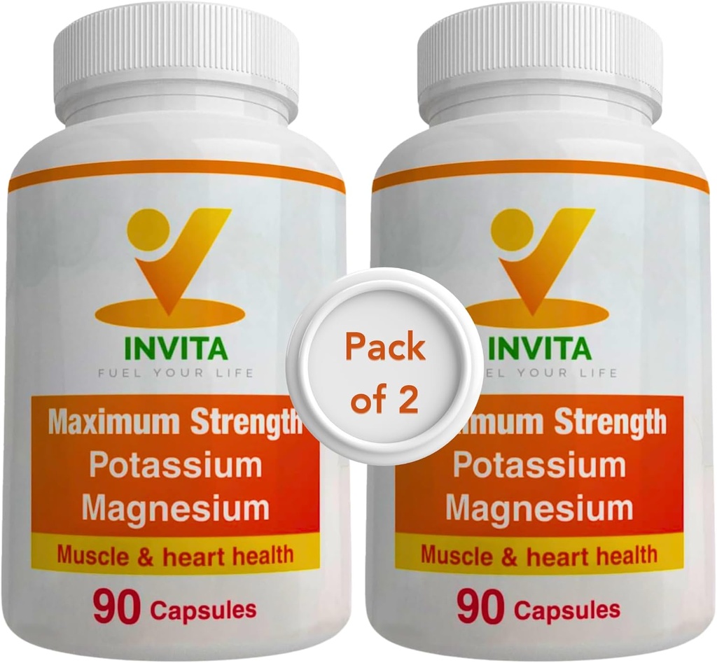 Invita Pyum Magnezyum Supplement (180 Capsules) Yüksek Abhidrasyon Pplastik Magnezyum Kompleksi Aspartate & Chloride - Supports Cardiovascular, Kass & Nerve Health - Non GMO & Gluten Free