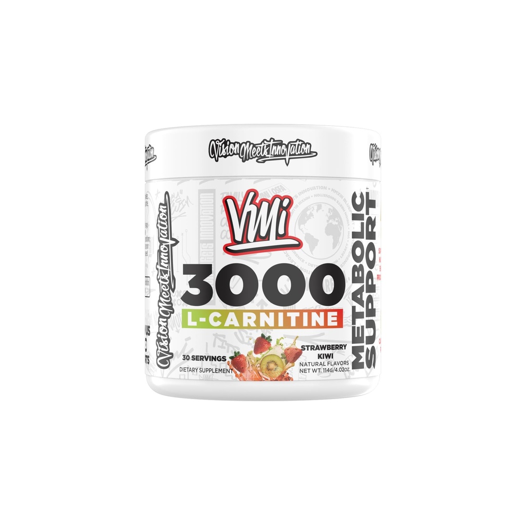 VMI Sports L-Carnitine 3000 Toz | 3000 mg L-Carnitine | Metabolic Desteği En Az Apsiyon Formula | Erkekler ve Kadınlar için Büyük Tadı | 30 Hizmetler (30 Hizmetler, Strawberry Kiwi)