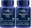 Life Extension Magnezyum Caps, 500 mg, Hoffman Magnezyum, Citrate, Succinate, Kalp Sağlığı, Sağlıklı Kemikler, Metabolism Desteği, 100 Vegetarian Capsules (Pack of 2)