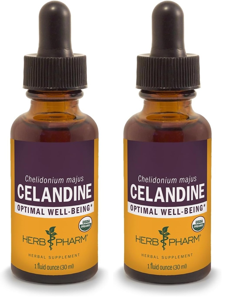 Herbm Pharm Sertifikalı Organik Celandine Sıvısı - 1 Ounce (Pack of 2)