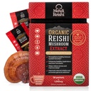 Organik Reishi Mushroom Extract Fruiting-Body Toz% 35 Beta Glucan -% 100 Pure, Premium ve Organik -30 Hizmet -Ganoderma Lucidum, Lingzhi, Tea