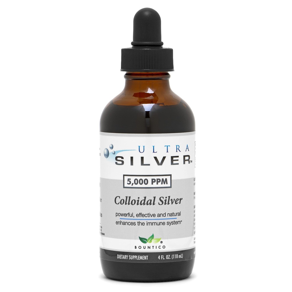 Ultra Silver® Colloidal Silver | 5.000 PPM, 4 Oz (118mL) | Mineral Tamam | Gerçek Colloidal Silver - Dropper