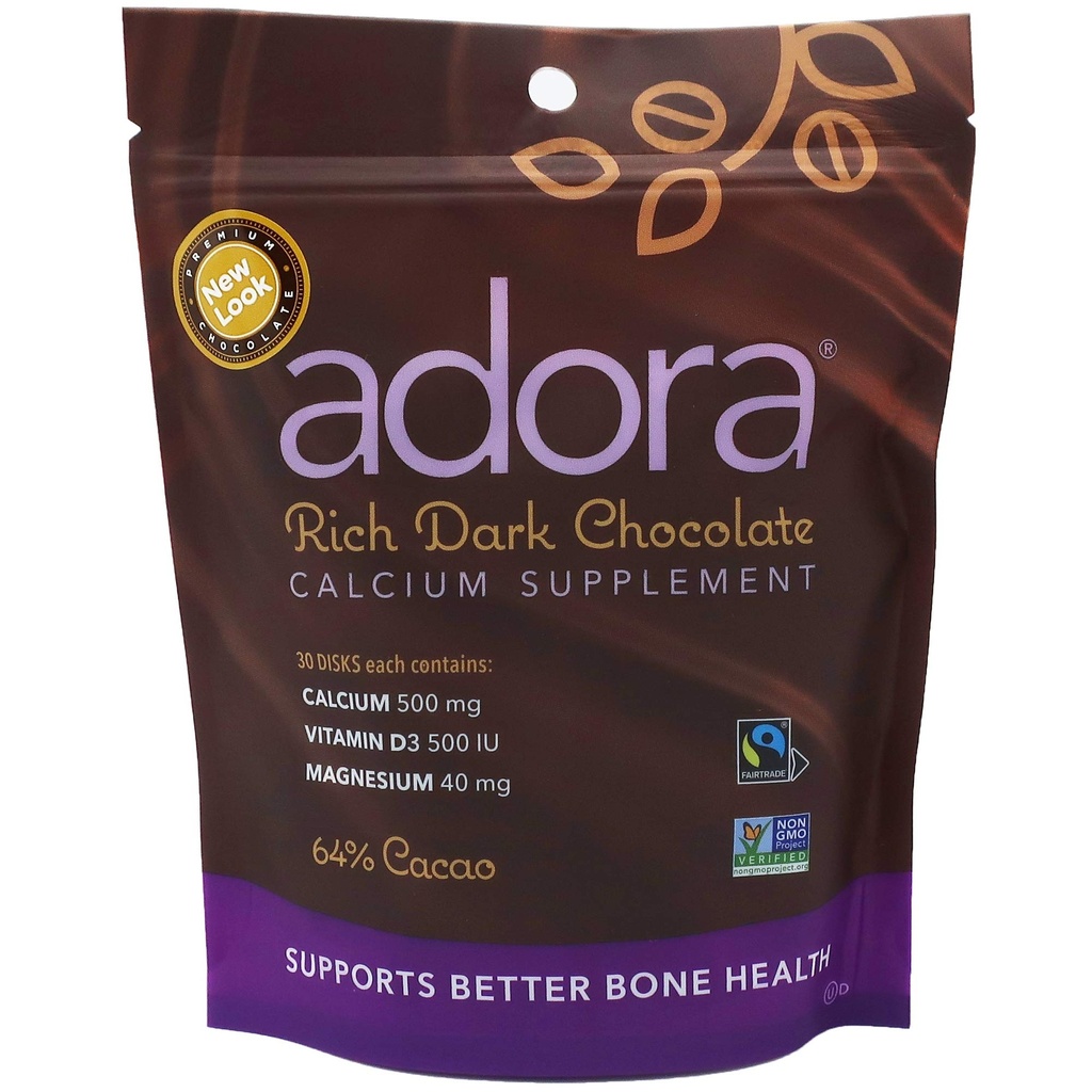 Adoradis Supplement, Fairtrade Dark Chocolate, Single Pack - 30 ctt