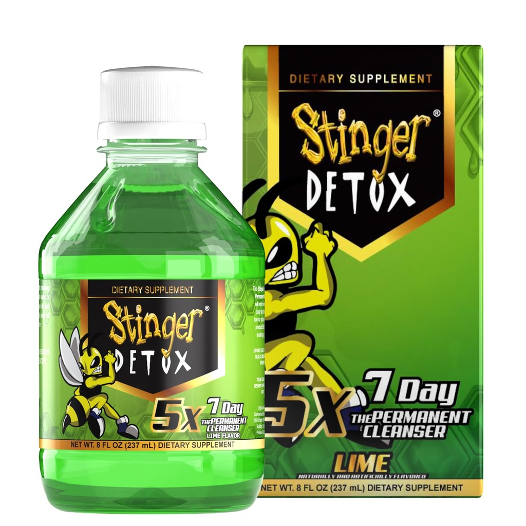 Stinger Detox 5X 7Day Extra Strength Sürekli İçecek – Lime Flavor – 8 FL OZ