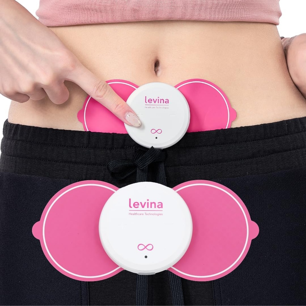 Levina Menstrual Period Relief Device - Kablosuz TENS Unit ve Bio uyumlu elektro Pads, Isıtma, Manyetik Bağlantı, Instant Cramp & PMS Relief, and Drug-Free, FSA HSA Elect (RS-38)