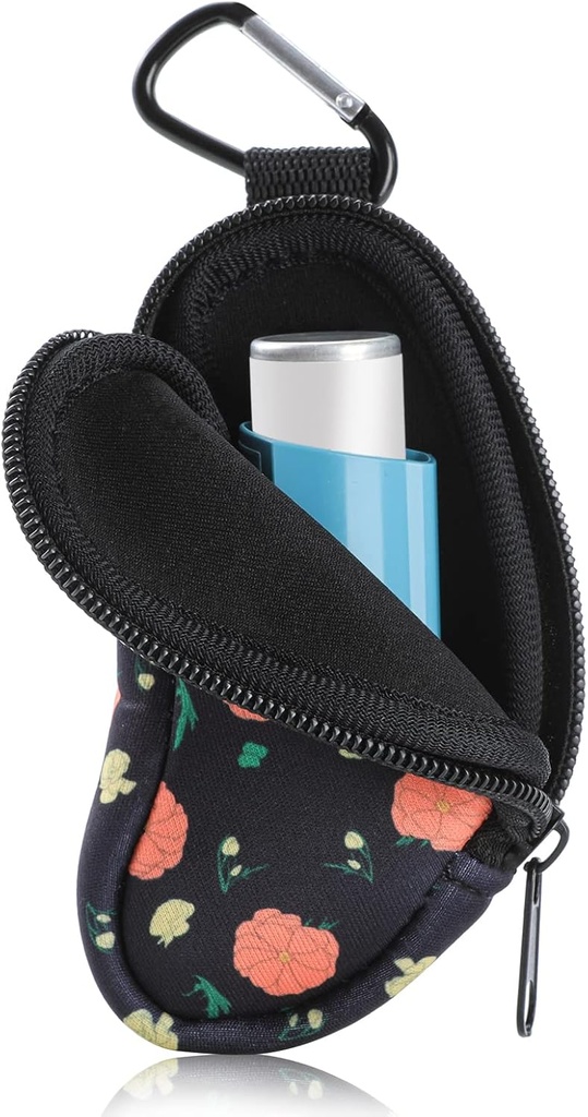 Asthma Inhalerlen Portatif Bag İzin Vermek Neoprene Travel Inhaler Mini Bag for L-like Inhaler, Inhaler Not included (Flower)