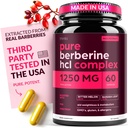 Berberine Supplement 1250 mg Potent Botanical Capsules for Kilo Management with Bitter Melon and Banaba Leaf - Barberry Extract- 30 Hizmets