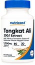 Nutricost Tongkat Ali 1.000 mg 60 Capsules - Tribulus Terrestris ve BioPerine, Vejetaryen Caps, Non-GMO, Gluten Free, Potent Ekstraksiyon